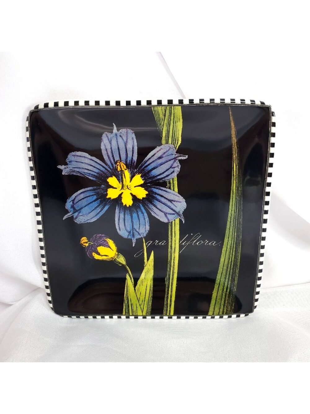 Certified International Sue Schlabach Botanical Floral Square 6" Canapé Plate
